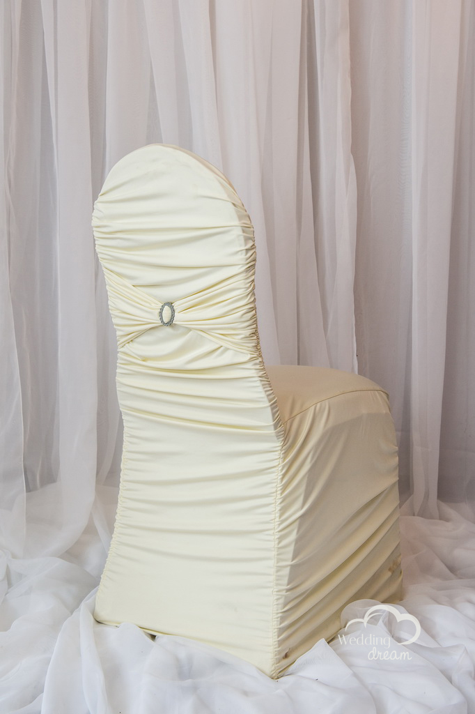  Ivory Gazelle Chair Cover with Brooch