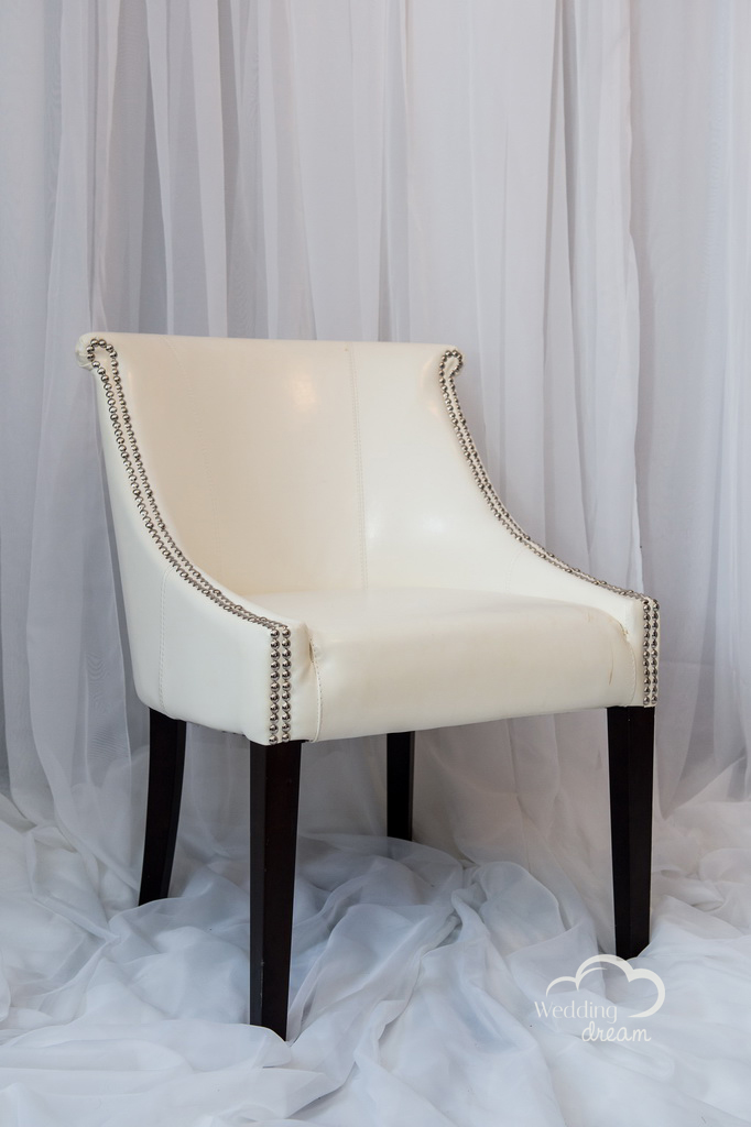 White Leather Studded Chair