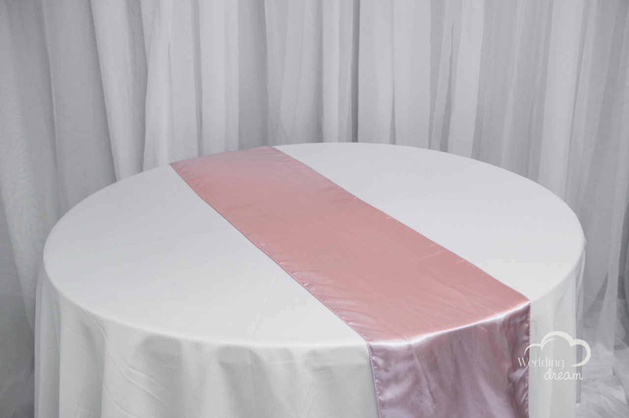Blush Pink Satin Table Runner