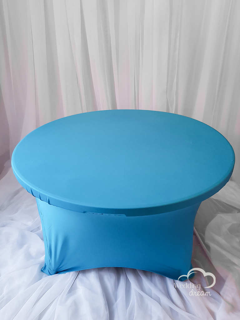 Turquoise Blue Spandex Table Cloth